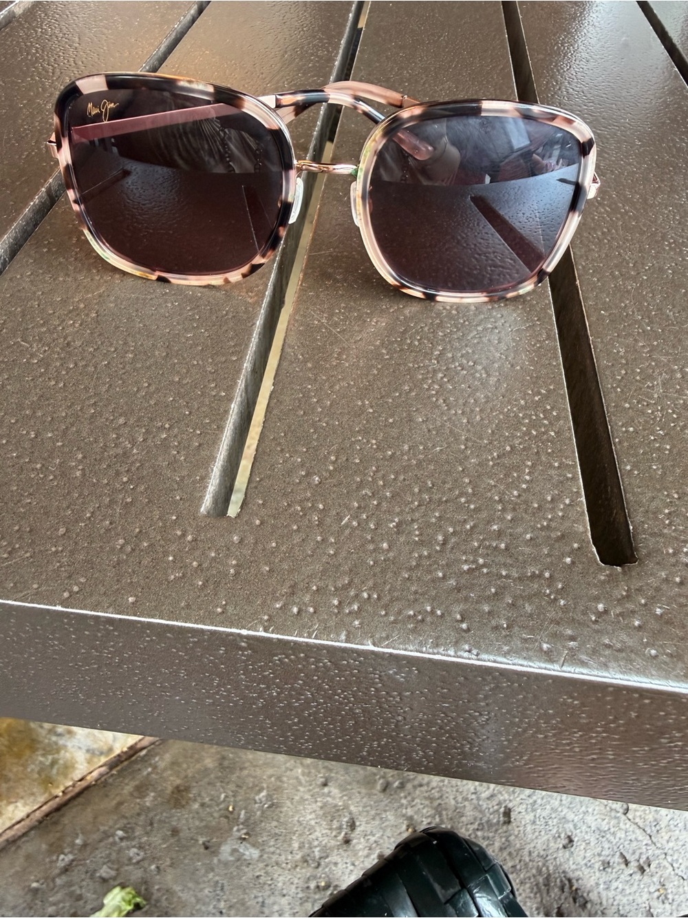 Maui Jim Pink Tortoise Frame Sunglasses with Dark Lenses
